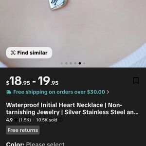 Stainless steel letter j heart necklace